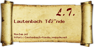 Lautenbach Tünde névjegykártya